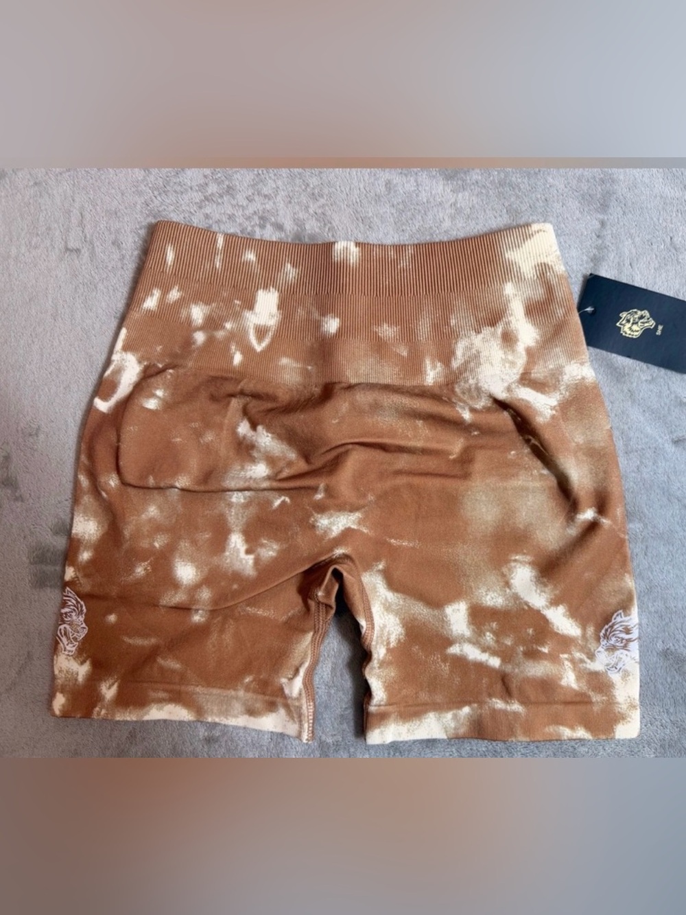 Darc Sport Brown and Cream Tie-Dye Bike Shorts
